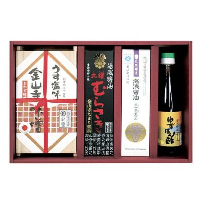 紀州ギフト うす塩味金山寺700ｇ・醤油２種・ポン酢ギフト 【81418】